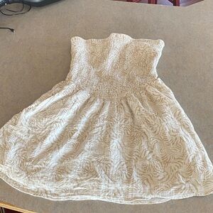 Universal Thread Cream Smocked Strapless Dress